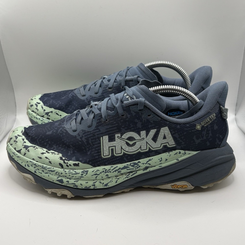 Hoka Speedgoat 6 GTX Waterproof Trail Running Shoes Blue Women's size 10B